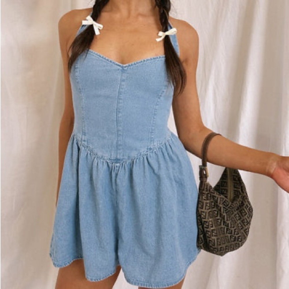 SHOW ME YOUR MUMU Romee Romper In Sky Indigo - Picture 4 of 11